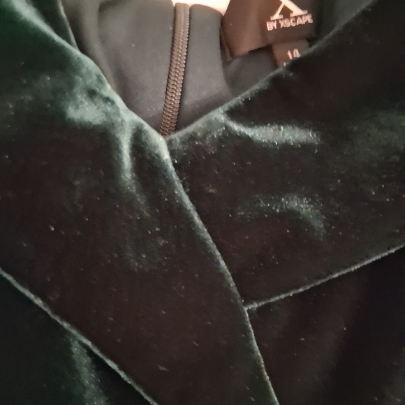 Xscape Strapless Dark Green Velvet Dress - Picture 5 of 6